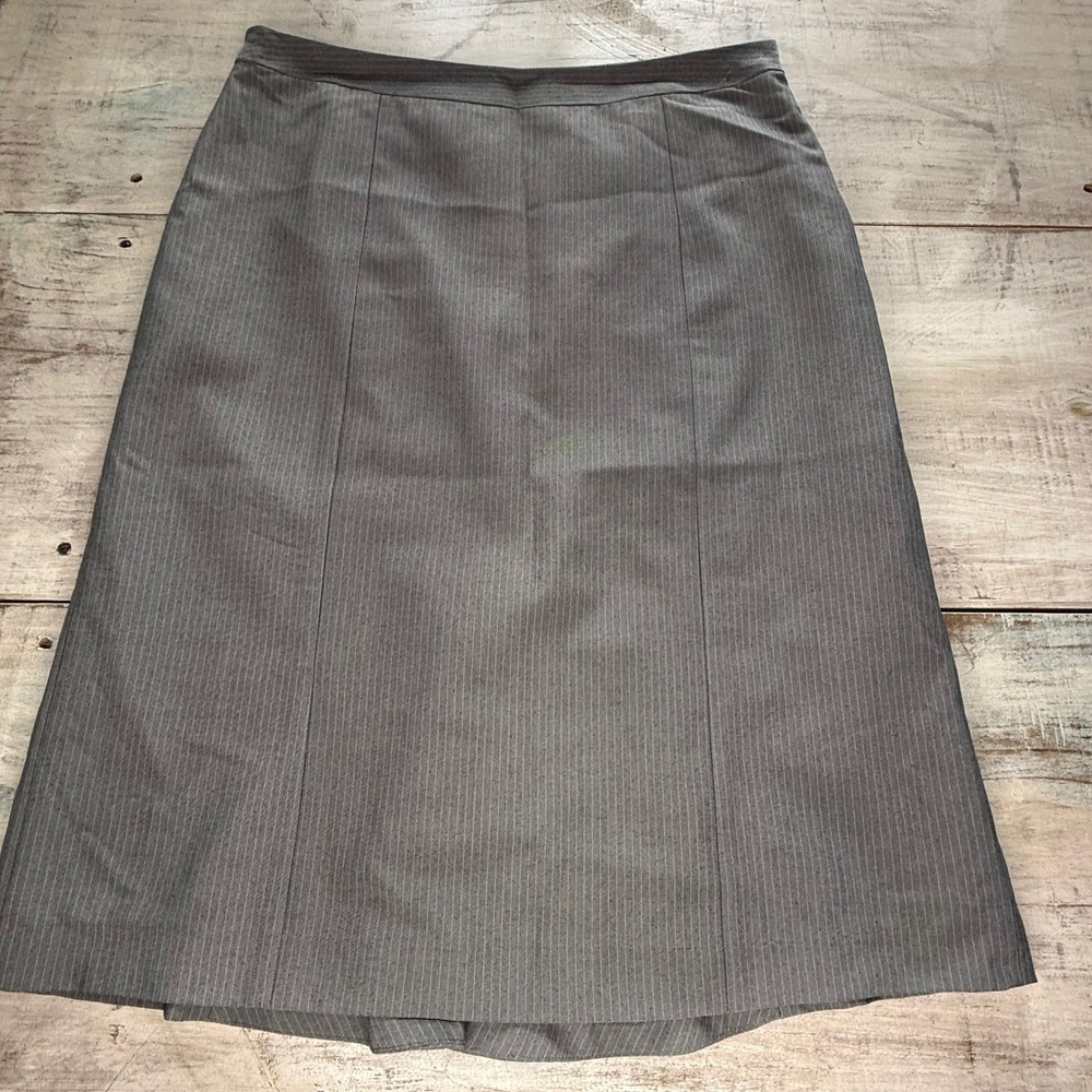 Vintage Y2K Jessica Womens Gray Pinstripe Midi Skirt Size 10 Career Work Office